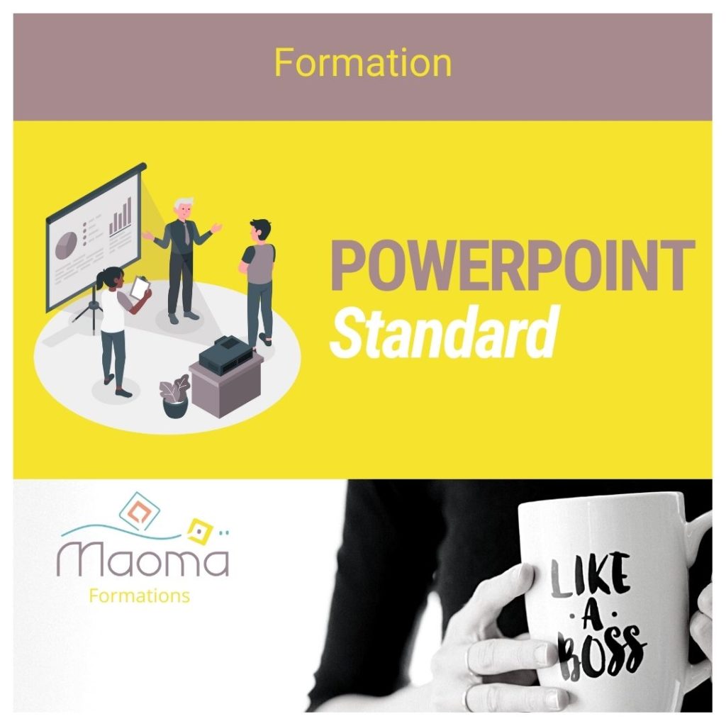 visuel pour la Formation Powerpoint eligible niveau standard par Maoma Isabelle Bellard formatrice agréée